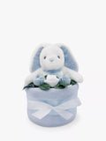 Babyblooms Blanket Cake with Personalised Baby Bunny Soft Toy, Light Blue - McGrocer