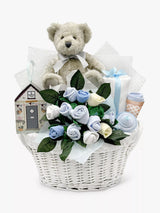 John Lewis Babyblooms Berkeley Bear's New Baby Gift Hamper Light Blue- Buy online at McGrocer