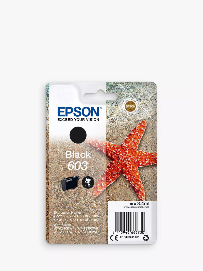 Epson Starfish 603 black inkjet cartridge, imported from the UK