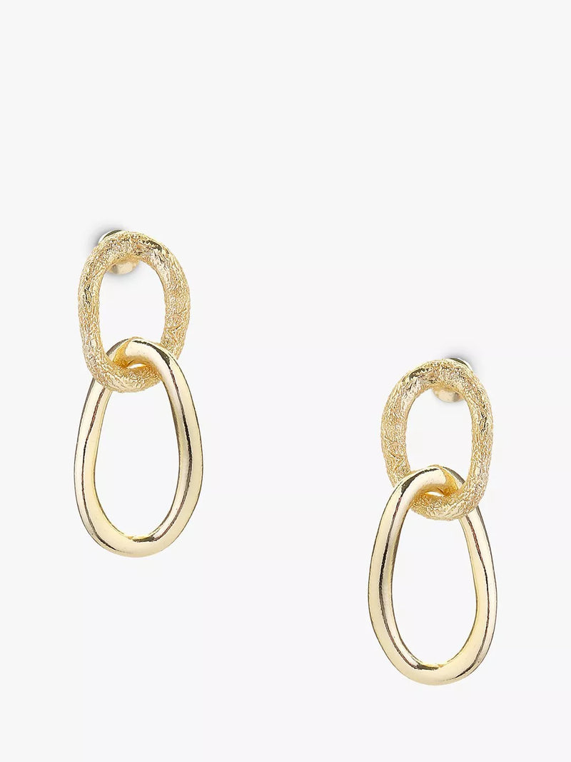 Tutti gold double drop earrings 3.5cm (British brand)