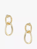 Tutti gold double drop earrings 3.5cm (British brand)
