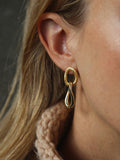 Tutti gold double drop earrings 3.5cm (British brand)
