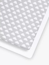 John Lewis Snüz Baby Cloud Cot/Cotbed Fitted Sheets, 2 Piece Set, Grey/White- Buy online at McGrocer