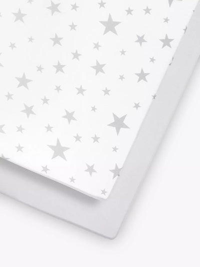 John Lewis Snüz Baby Star Cot Sheet Set 2 Piece White Grey 140x70cm- Buy online at McGrocer