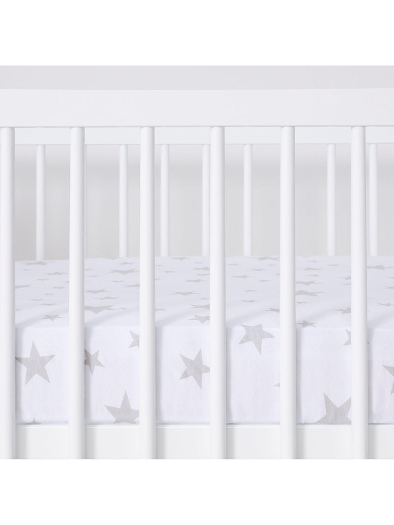 Snüz Baby Star Sheets White Grey 2pc set (British brand)