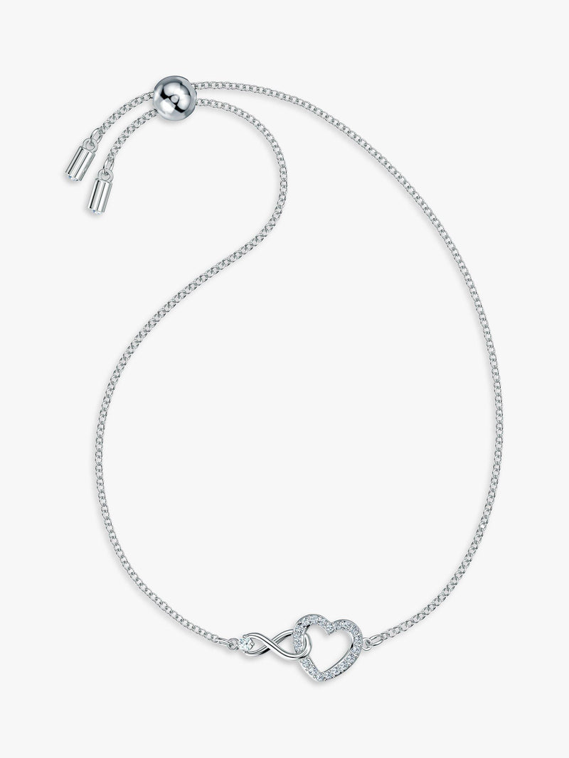 Swarovski crystal infinity heart chain bracelet 24cm, imported from the UK