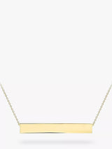 John Lewis IBB Personalised 9ct Gold Horizontal Bar Pendant Necklace- Buy online at McGrocer