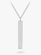 John Lewis IBB Personalised 9ct White Gold Vertical Bar Pendant Necklace- Buy online at McGrocer