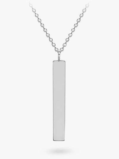 John Lewis IBB Personalised 9ct White Gold Vertical Bar Pendant Necklace- Buy online at McGrocer