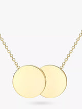 John Lewis IBB Personalised 9ct Gold Double Disc Initial Pendant Necklace- Buy online at McGrocer