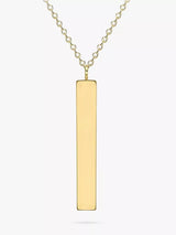 John Lewis IBB Personalised 9ct Gold Vertical Bar Pendant Necklace- Buy online at McGrocer