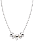 Kit Heath silver bead cluster chain necklace polished brushed, UK version