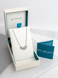 Kit Heath silver bead cluster chain necklace polished brushed, UK version
