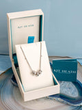 Kit Heath silver bead cluster chain necklace polished brushed, UK version