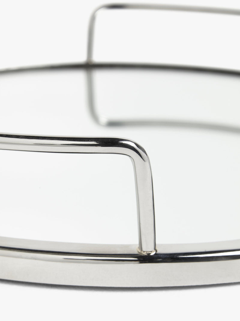 John Lewis round mirror tray in silver, 35cm, UK version