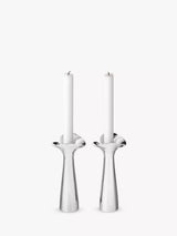 John Lewis Georg Jensen Bloom Botanica Stainless Steel Candlesticks Set of 2- Buy online at McGrocer