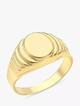 John Lewis IBB Personalised 9ct Gold Unisex Oval Signet Ring- Buy online at McGrocer