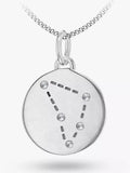 IBB Personalised Star Sign Disc Pendant Necklace Silver
