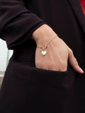 IBB 9ct gold heart charm bracelet imported from the UK