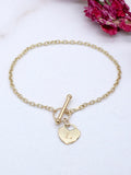 IBB 9ct gold heart charm bracelet imported from the UK