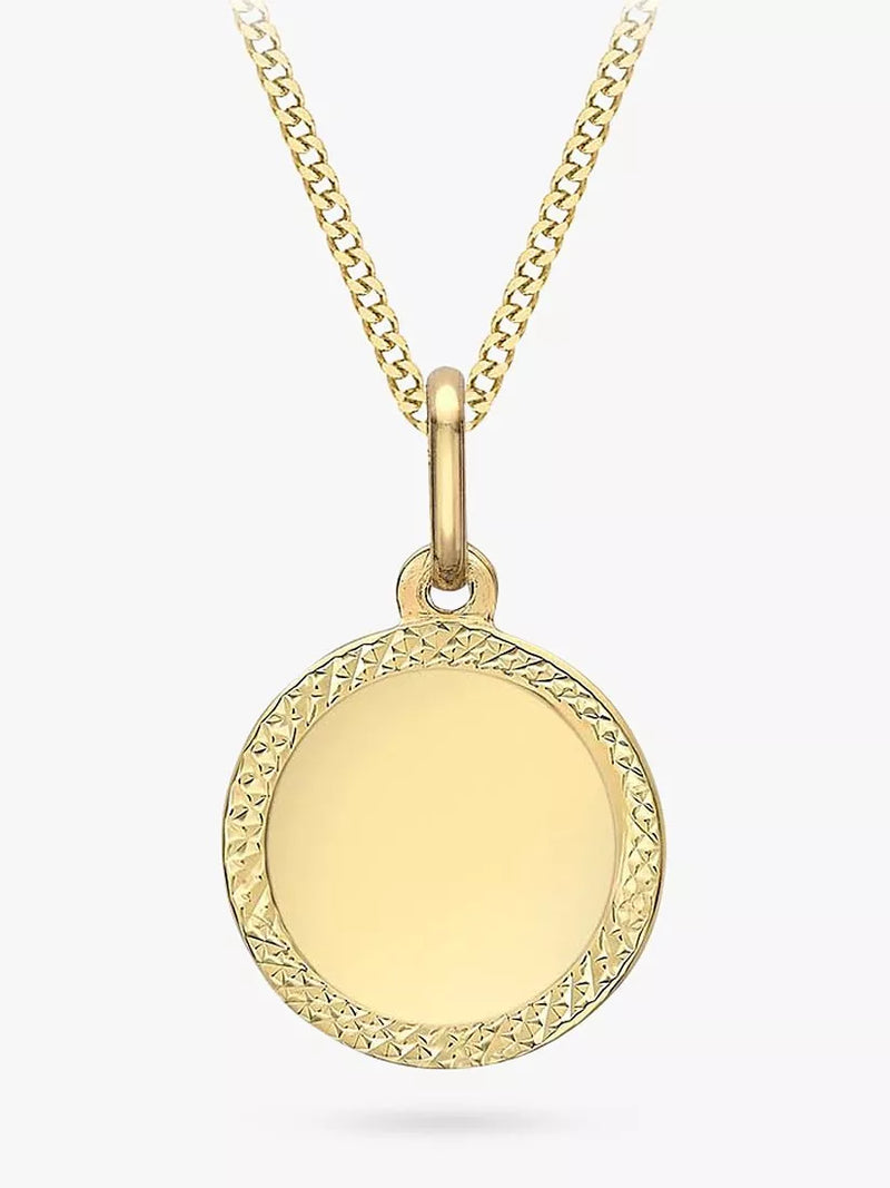 IBB personalised gold disc pendant necklace, UK version