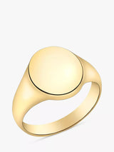 John Lewis IBB Personalised 9ct Gold Unisex Oval Signet Ring- Buy online at McGrocer