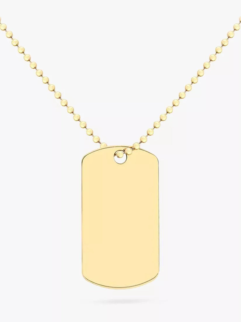 IBB personalised dog tag gold necklace, UK version