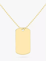 John Lewis IBB Personalised Dog Tag Gold Necklace- Buy online at McGrocer