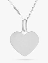 John Lewis IBB Personalised Sterling Silver Heart Pendant Necklace, Silver- Buy online at McGrocer