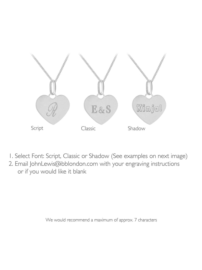 IBB sterling silver heart pendant necklace, UK version