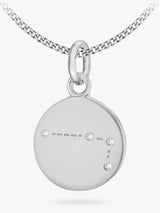 John Lewis IBB Personalised Star Sign Disc Pendant Necklace Silver- Buy online at McGrocer