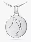 IBB Personalised Star Sign Disc Pendant Necklace Silver
