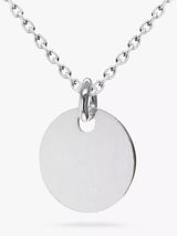 John Lewis IBB Personalised Small Sterling Silver Disc Pendant Necklace Silver 45.7cm- Buy online at McGrocer