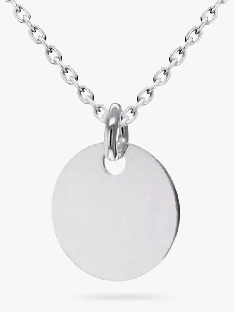 IBB personalised sterling silver disc pendant necklace (British brand)