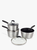 Eaziglide non-stick saucepan set with glass lids, 3 piece - British product