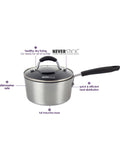 Eaziglide non-stick saucepan set with glass lids, 3 piece - British product