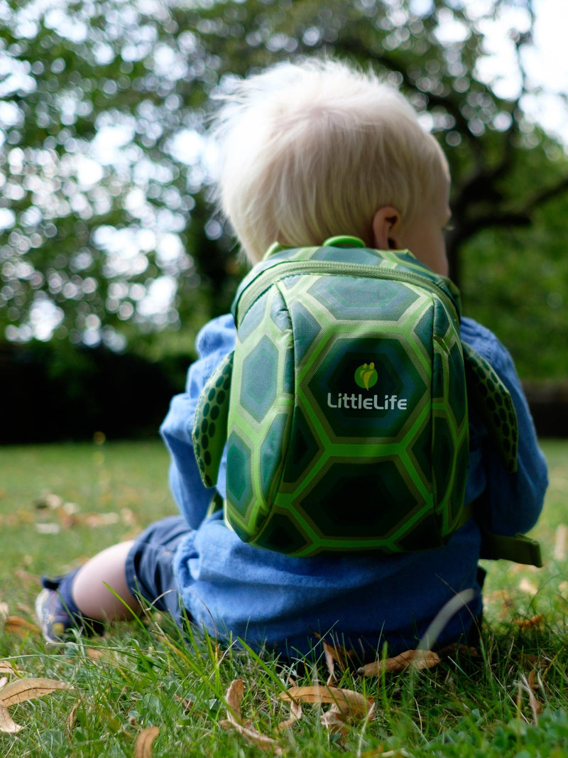 LittleLife toddler turtle backpack with safety harness, green, UK version
