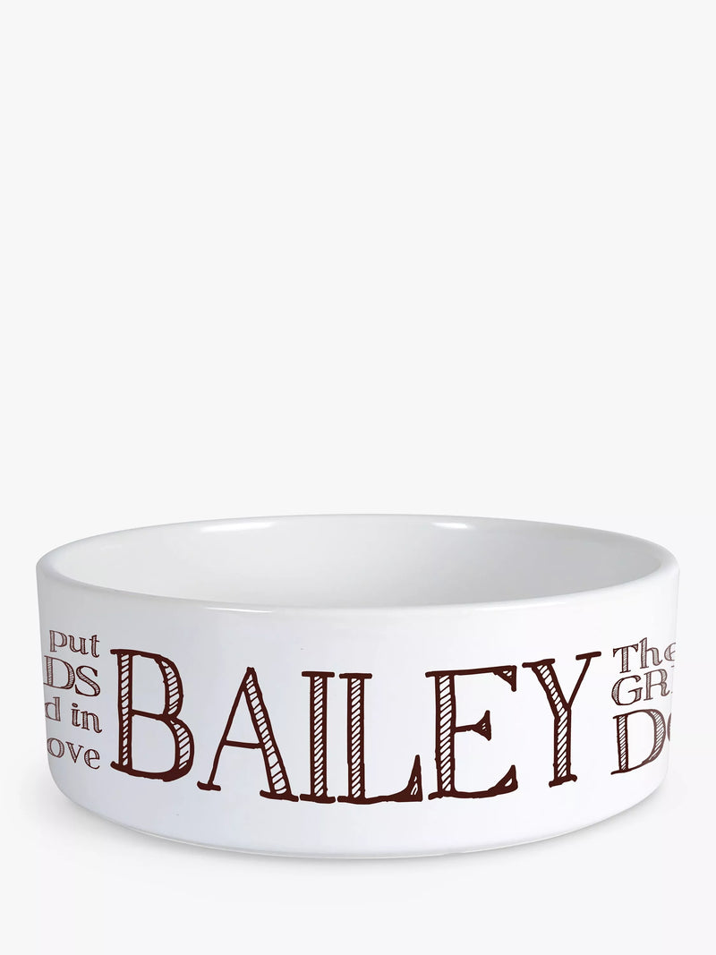 Treat Republic Personalised Greedy Dog Bowl 19cm diameter (British brand)