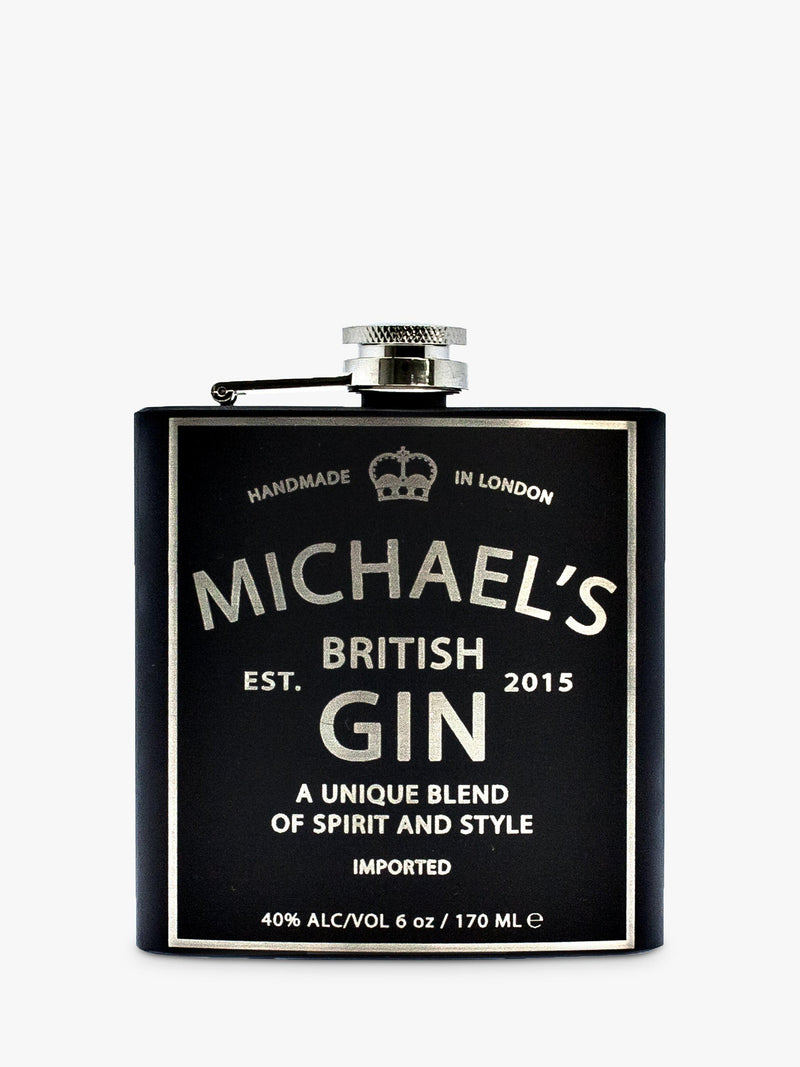 Treat Republic personalised vintage gin hip flask 170ml (British brand)