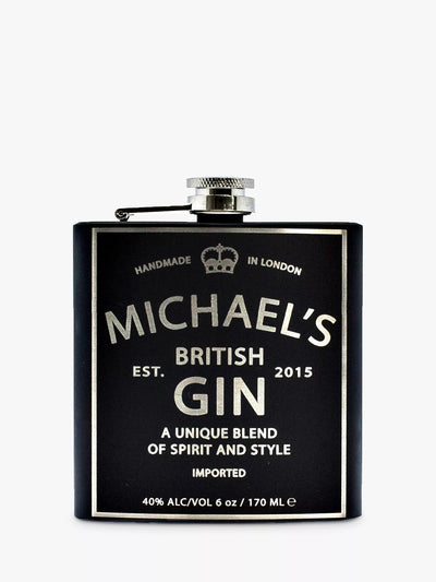John Lewis Treat Republic Personalised Vintage Gin Hip Flask 170ml- Buy online at McGrocer