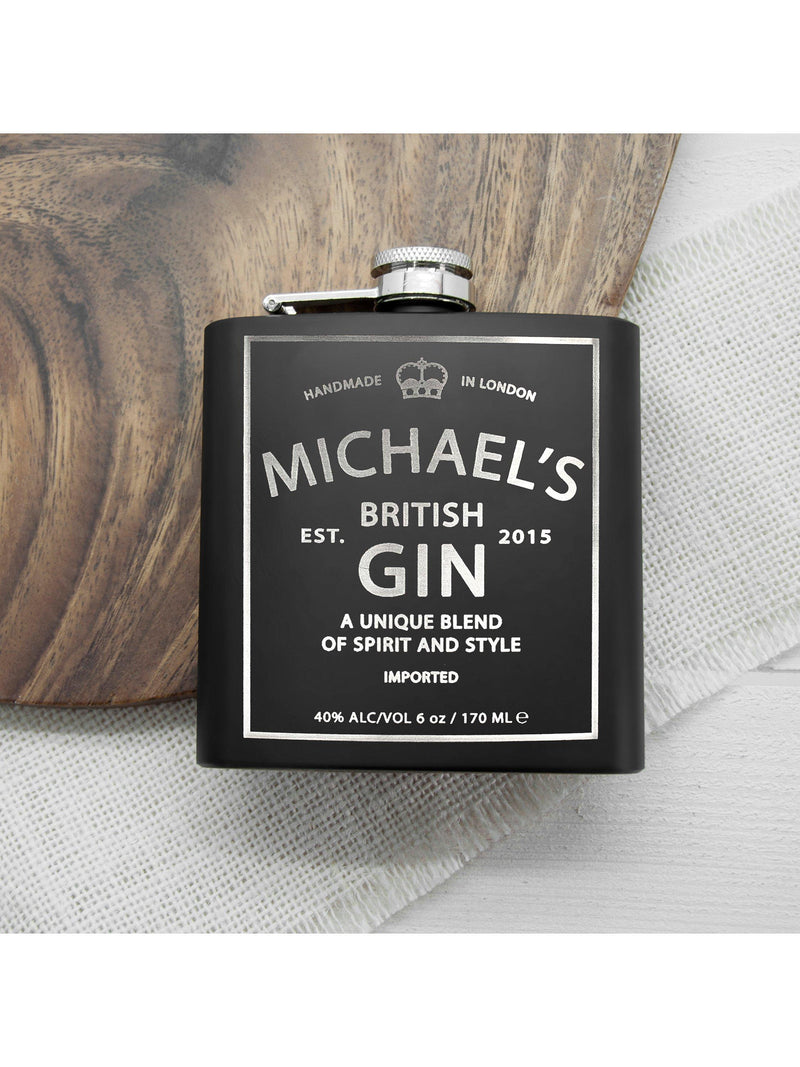 Treat Republic personalised vintage gin hip flask 170ml (British brand)