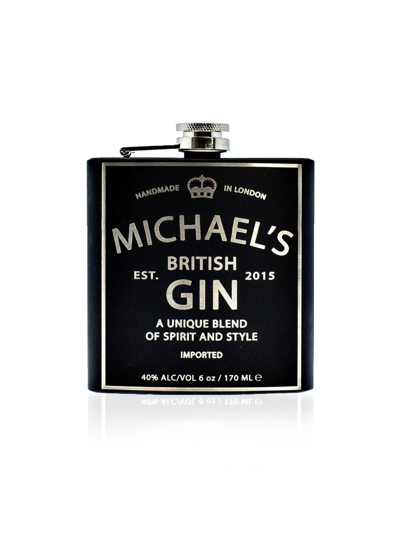 Treat Republic personalised vintage gin hip flask 170ml (British brand)