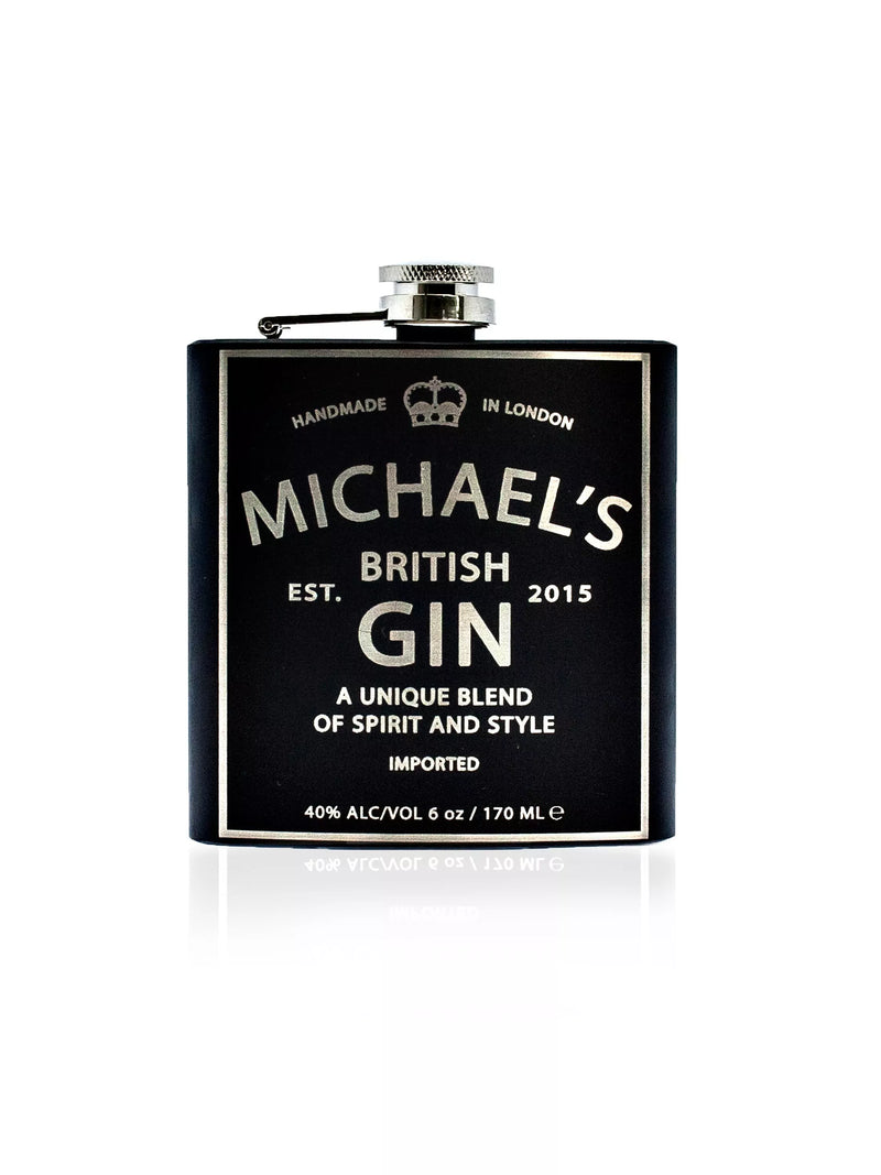 Treat Republic personalised vintage gin hip flask 170ml (British brand)