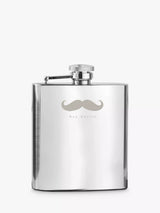 John Lewis Treat Republic Personalised Stainless Steel Hip Flask with French-Style Moustache Design, 170ml- Buy online at McGrocer