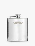 Treat Republic personalised stainless steel hip flask with French-style moustache design, 170ml (British brand)