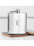 Treat Republic personalised stag stainless steel hip flask 170ml (British brand)