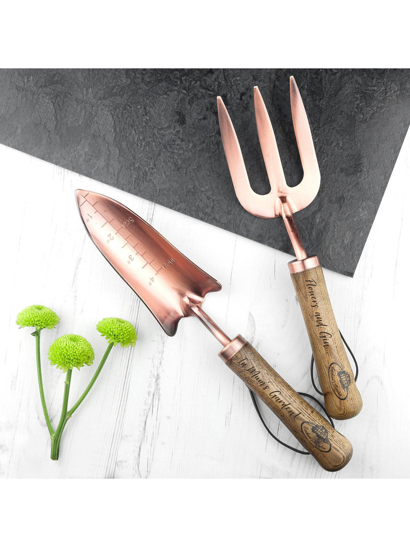 Treat Republic copper trowel and fork set (British brand)