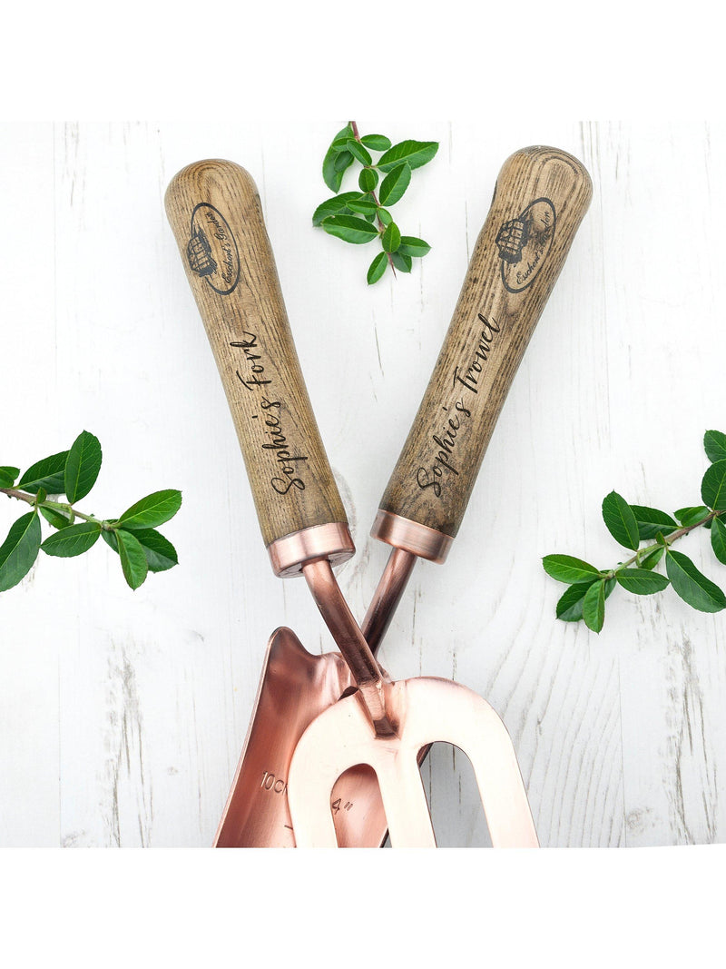 Treat Republic copper trowel and fork set (British brand)