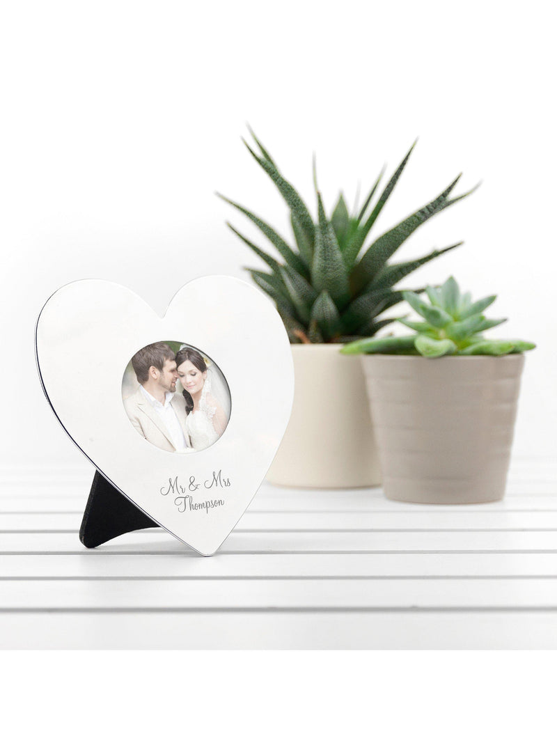 Treat Republic personalised silver heart photo frame Christmas tree decoration (British brand)
