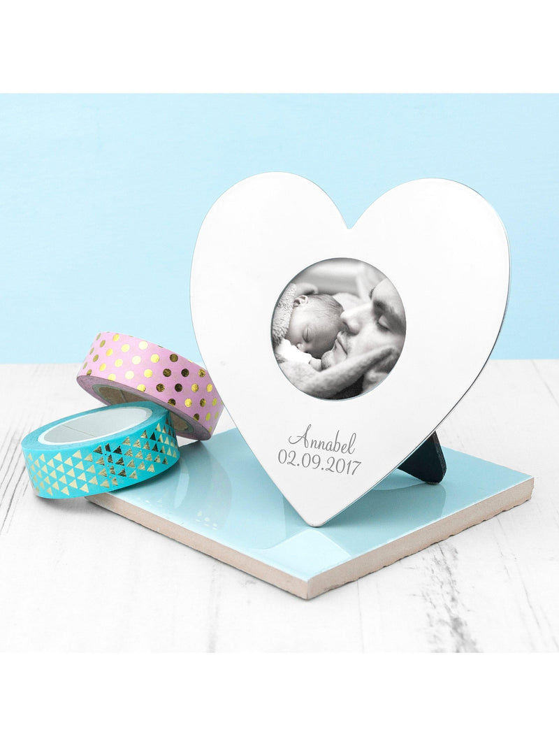 Treat Republic personalised silver heart photo frame Christmas tree decoration (British brand)